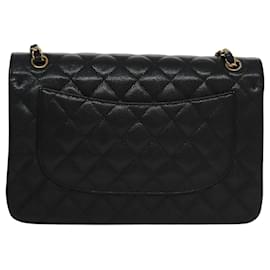 Chanel-CHANEL Sac à épaule Matelassé Chaîne Cuir Caviar Noir Or CC Auth 106449SA-Noir,Doré