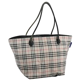 Autre Marque-Burberrys Nova Check Blue Label Shoulder Bag Nylon Pink Black Silver Auth 110855-Black,Silvery,Pink