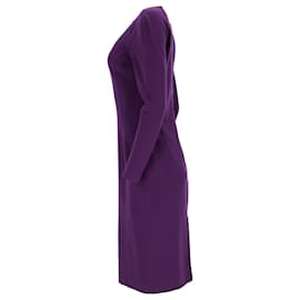 Michael Kors-Michael Kors Bodycon Pencil Dress in Purple Virgin Wool-Purple