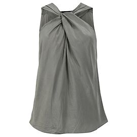 Top Halter Theory em seda oliva Cinza