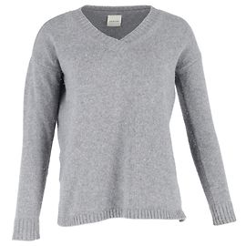 Anine Bing V-Ausschnitt Pullover aus grauer Wolle Grau