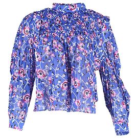 Blouse florale Isabel Marant Étoile Vega en coton plissé bleu électrique Bleu