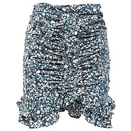 Isabel Marant Rüsch Blumen Minirock aus blauer Polyester Blau