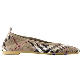 Bailarinas de punto para bebé 05 - Burberry - Nylon - Neutro Blanco