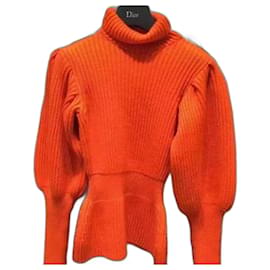 Christian Dior Ballonpullover Dior FW2016 Rot Koralle