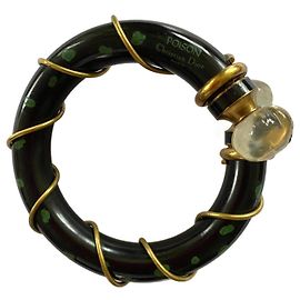 Christian Dior Pulsera Bangle Poison de Resina Verde Verde oscuro