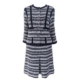 Chanel Paris / Singapur CC Knöpfe Lesage Tweed Ensemble 36 FR Mehrfarben