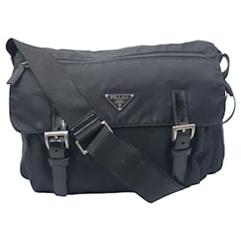 Prada-Prada Nylon Tessuto Logo Shoulder Bag-Black