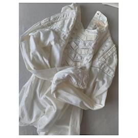SéZane-Sézane 'Bamba' White Ecru Embroidered Blouse-Cream
