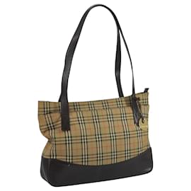 Autre Marque-Burberrys Nova Check Shoulder Bag Canvas Beige Auth 111520-Beige