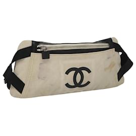 Chanel-CHANEL Sports Shoulder Bag Canvas Beige CC Auth ar13196-Beige