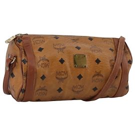 Bolsa de Ombro MCM Vicetos Logogram em Couro PVC Marrom Auth ki5337 Marrom