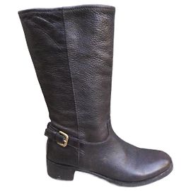 Prada leather boots dark brown Dark brown