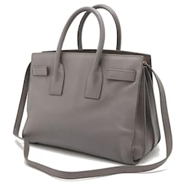 Yves Saint Laurent-Yves Saint Laurent Leather Sac de Jour Handbag-Grey