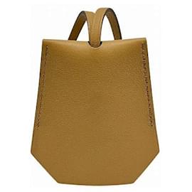 Hermès-Hermes Leather Key Clochette Keychain-Brown