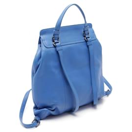 Bottega Veneta-Bottega Veneta Leather Intrecciato Backpack-Blue