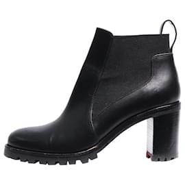 Christian Louboutin-Black leather ankle boots - size EU 37.5-Black
