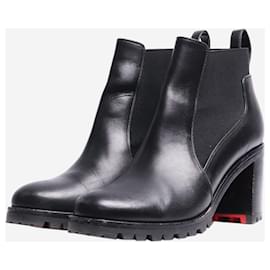 Christian Louboutin-Black leather ankle boots - size EU 37.5-Black