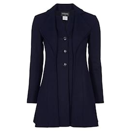 Chanel-Tilda Swinton Style Navy Tweed Jacket 38 FR-Navy blue