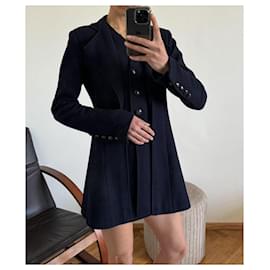 Chanel-Tilda Swinton Style Navy Tweed Jacket 38 FR-Navy blue