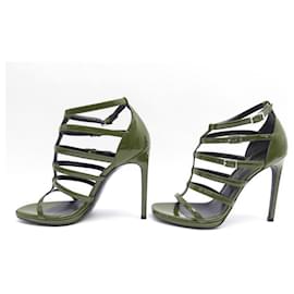 Saint Laurent-NINE SAINT LAURENT JANE PUMPS 375465 37 PATENT LEATHER + BOX-Red