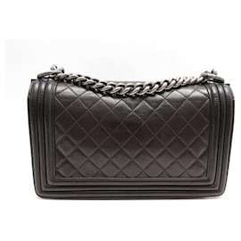 Chanel-CHANEL BOY MEDIUM A67086 QUILTED LEATHER BROWN SHOULDER BAG-Brown