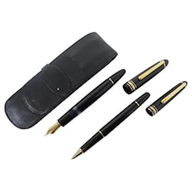 Montblanc-MONTBLANC SET OF FOUNTAIN PEN MEISTERSTUCK 146 + ROLLERBALL + CASE PENS-Black