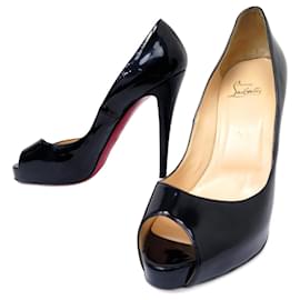 Christian Louboutin-CHRISTIAN LOUBOUTIN SHOES PUMPS NEW VERY PRIVE 120 1150600 41 LEATHER-Black