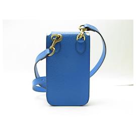 Gucci-NEW GUCCI X ADIDAS BAG 721794 TREFOIL LOGO BLUE LEATHER SHOULDER BAG-Blue