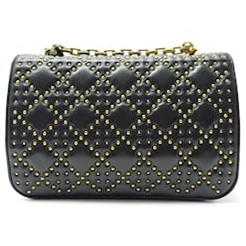 Christian Dior-CHRISTIAN DIOR ADDICT M5818CNOB CANNAGE STUDDED LEATHER HANDBAG-Black