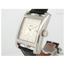 Hermès-HERMES CAPE COD TGM CD5.810 AUTOMATIC WATCH IN PALLADIUM STEEL-Silvery