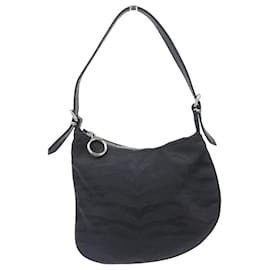 Fendi-SAC A MAIN FENDI OYSTER 8BR248 POCHETTE PORTE EPAULE TOILE NOIR HAND BAG PURSE-Noir