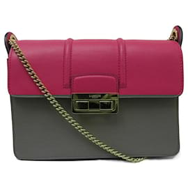 Lanvin-NINE LANVIN JIJI FUCHSIA LEATHER HAND BAG LW-BECL2-NEWA-P16 SHOULDER BAG-Fuschia