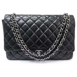Chanel-CHANEL TIMELESS MAXI JUMBO 11.12 SIMPLE FLAP SHOULDER BAG-Black