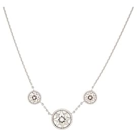 Christian Dior-NEW NECKLACE CHRISTIAN DIOR ROSE DES VENTS 3 PATTERNS JRDV95161 5.6GR 18K GOLD-Silvery