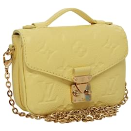 Louis Vuitton-LOUIS VUITTON Monogram Empreinte Chain Micro Metis Bag Yellow LV Auth FF3954S-Yellow