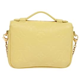 Louis Vuitton-LOUIS VUITTON Monogram Empreinte Chain Micro Metis Bag Yellow LV Auth FF3954S-Yellow