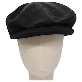 Gucci-GUCCI GG Canvas Hunting Cap Hat S Black Auth yk16802-Black