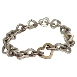 Autre Marque-TIFFANY&Co. Heart Link Bracelet Ag925 Gold 750 Silver Auth yk16941-Silvery