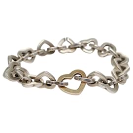 Autre Marque-TIFFANY&Co. Heart Link Bracelet Ag925 Gold 750 Silver Auth yk16941-Silvery