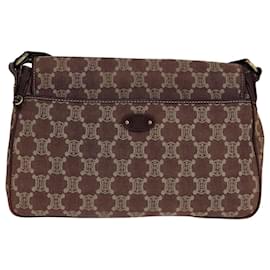Céline-CELINE Paris Macadam Canvas Shoulder Bag Red Gold Auth bs21867-Red,Golden