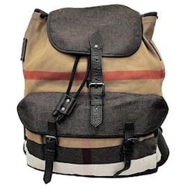 Burberry Check Backpack Brown