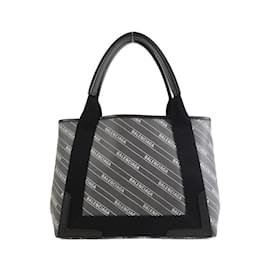 Balenciaga-Balenciaga Navy Cabas S Handbag-Brown,Black,White