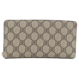 Balenciaga-Balenciaga Long Wallet in Beige and Brown-Brown,Beige
