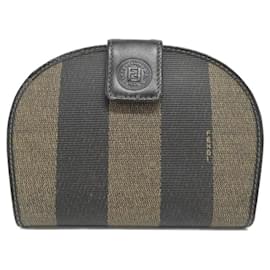 Fendi-Fendi 01223 Bi-Fold Wallet-Brown,Black