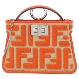 Fendi Nano Peekaboo Bag Charm Red Sand