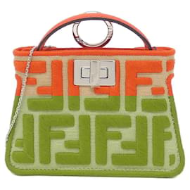 Fendi-Fendi Nano Peekaboo Bag Charm-Red,Sand