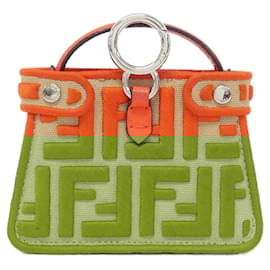 Fendi-Fendi Nano Peekaboo Bag Charm-Red,Sand