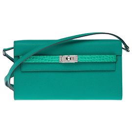 Hermès Sac HERMES Kelly to go en Cuir Vert - 102486 Vert