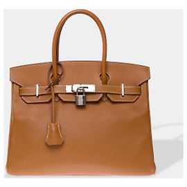 Hermès HERMES Birkin 30 Bag in Golden Leather - 102472 Golden